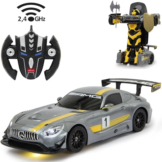 Jamara Mercedes-Benz AMG GT3 Transformable RC Car/Robot 1:14 2.4 GHz Grey - 1 piece
