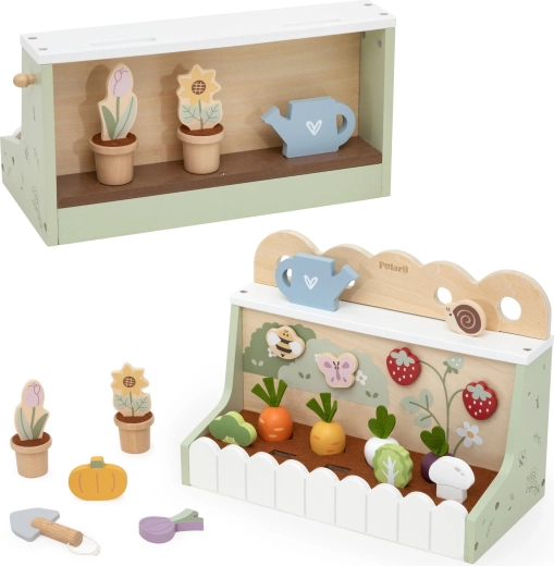 Practical storage space and decorations on the back wall