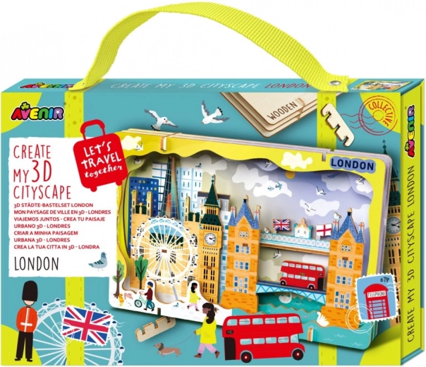 3D wooden puzzle city panorama – London