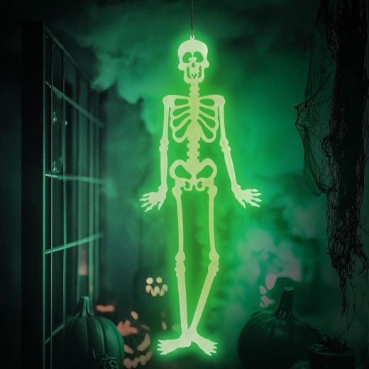 Phosphorescent Halloween skeleton decoration 90 × 40 cm
