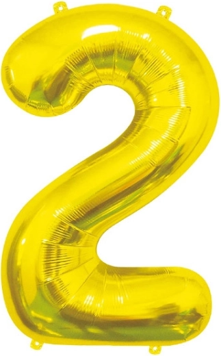 Foli balon broj 2, zlatni 85 cm