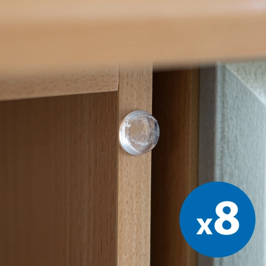 Transparent self-adhesive door bumpers 18 mm – 8 pieces
