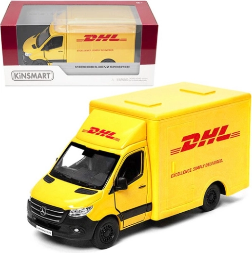 Mercedes‑Benz Sprinter DHL 1:48 die-cast model with Pull Back drive