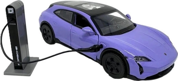 Electric Porsche Taycan Turbo S Model in Purple