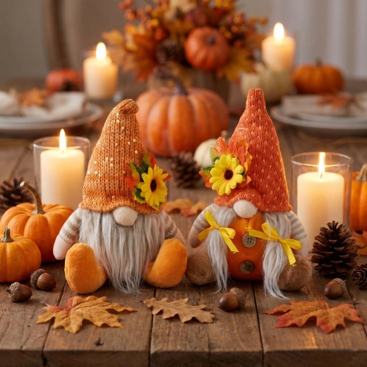 Scandinavian gnome with a sunflower, 20 cm - 1 piece