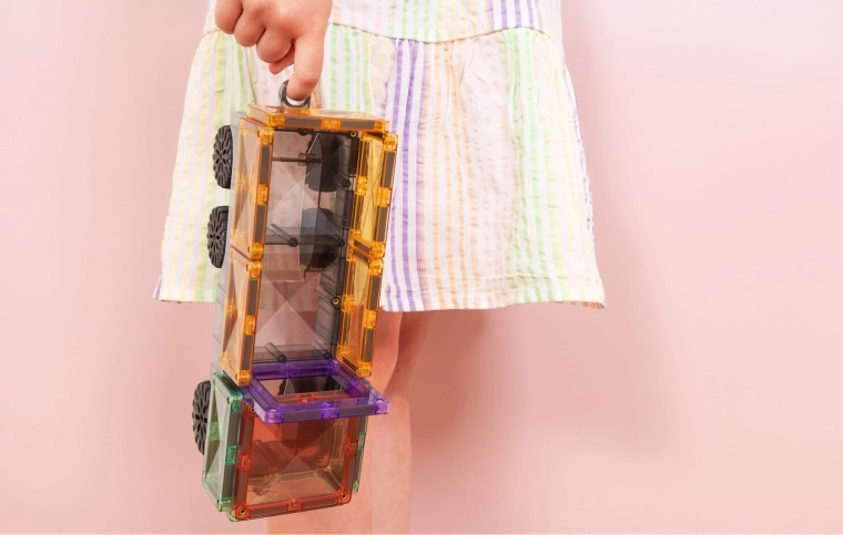 Pastel colors, transparent pieces, and learning through play