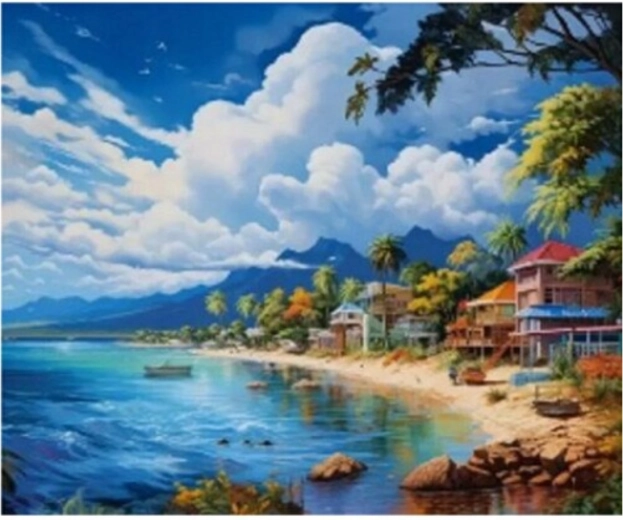 Dijamantno slikanje Sunčana obala 30x40 cm