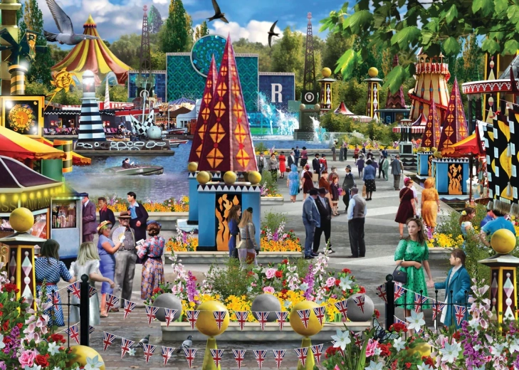 Britain Festival motif full of details