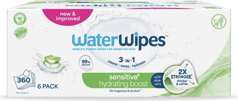 WaterWipes hidratantne vlažne maramice s aloe verom 3u1 6×60 kom (360 kom)