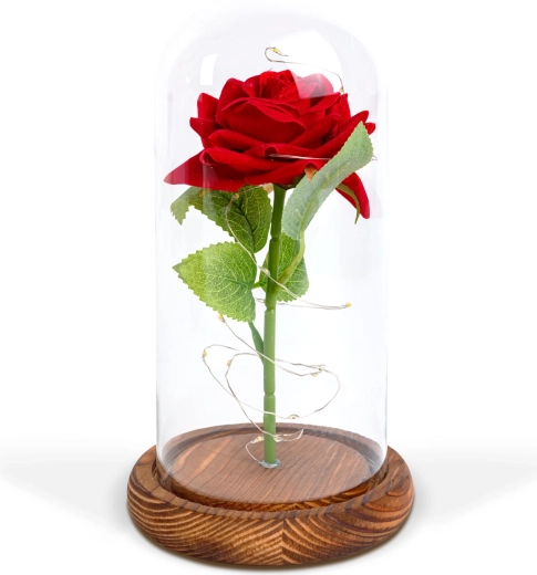 Eternal Red Rose with LED Lighting