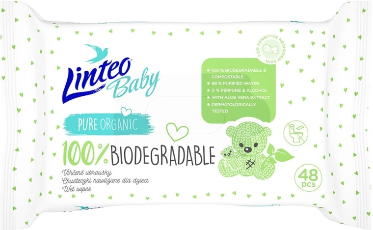Linteo Baby dječje vlažne maramice 100% biorazgradive 48 kom