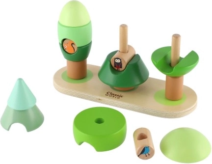 Drvena stabla za slaganje Little Forest Classic World, 16 dijelova
