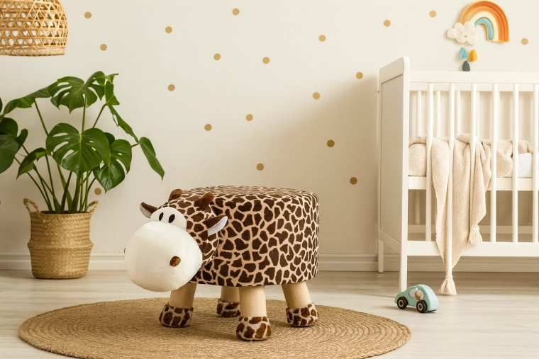 Dječja plišana tabureta u obliku žirafe 28 × 25 cm