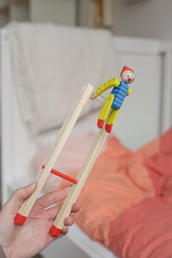Spin the clown with a simple press