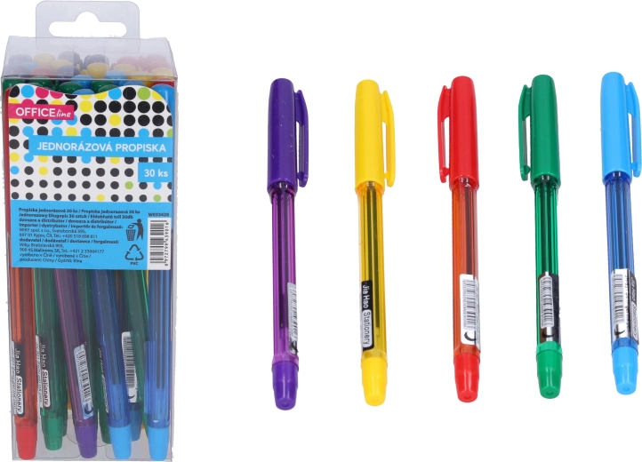 Jednokratna kemijska olovka s plavim punjenjem, 30 kom u kutiji