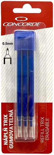 Patrone za brisivu roler olovku CONCORDE TRIX 0,5 mm, plava, 3 kom
