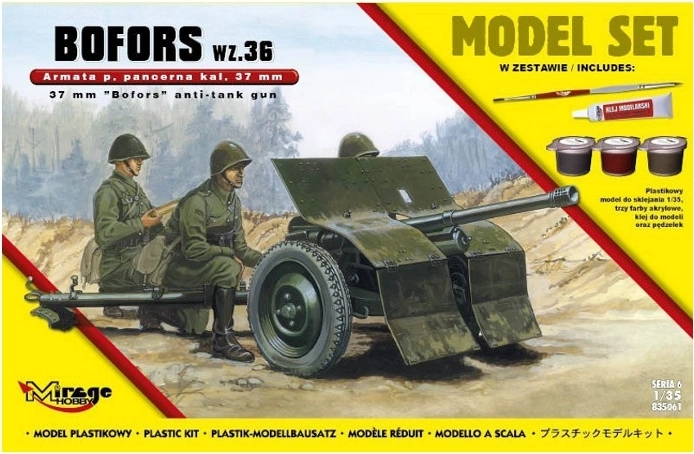 Protutenkovski top BOFORS wz. 36 37 mm – maketa 1/35 početnički set