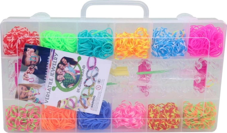 Bracelet-Making Rubber Band Set with Tool, 1,400 Pieces