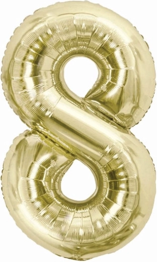 Folijski balon broj 8 u šampanj boji 85 cm