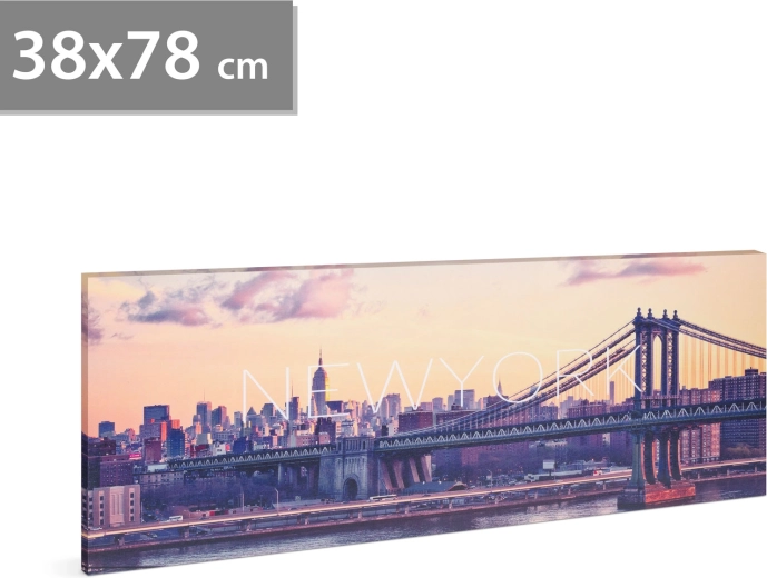 LED New York Picture Battery-Powered 38 × 78 cm