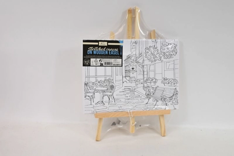 Platno s unaprijed otisnutim uzorkom na stolnom stalku – motiv restorana 30 × 23 cm