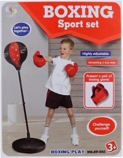 Children's boxing set with height-adjustable punching ball