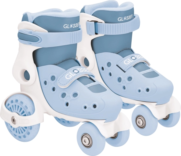 Globber dječje četverokotačne role learning skates podesive 26–29 pepeljasto plave