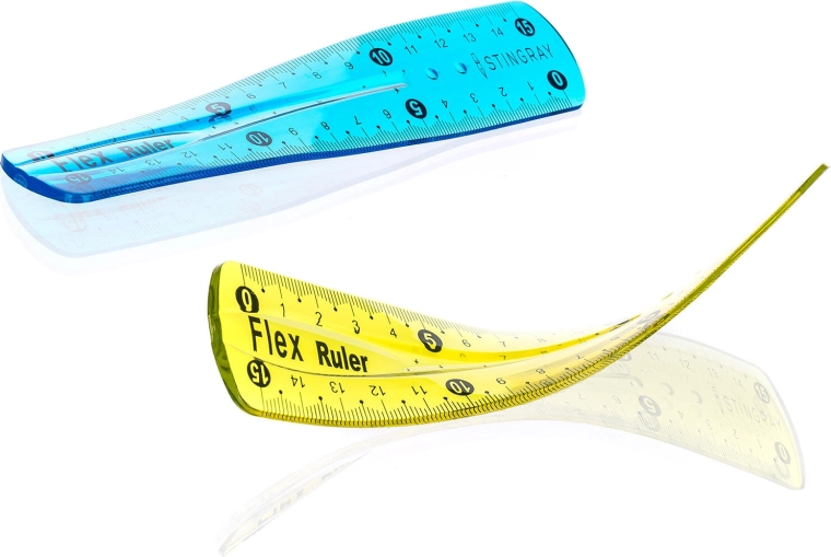 Flexi bendable and unbreakable ruler 15 cm (assorted colors)
