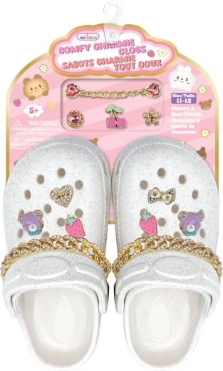 White children’s sandals with decorative accessories, size 31–32 (approx. 200 mm)