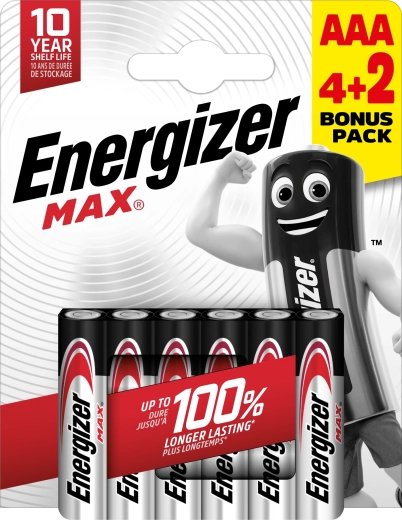 Energizer Max AAA alkalne baterije 6 kom (4+2 gratis)