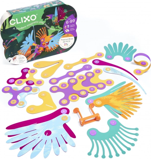 Clixo Tropical Birds magnetska konstruktorska igra 22 kom