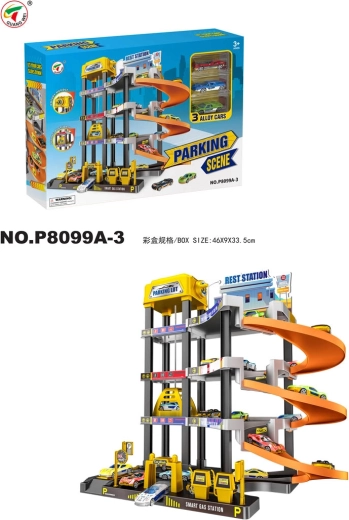 Multi-Level Parking Garage with Gas Station and Accessories