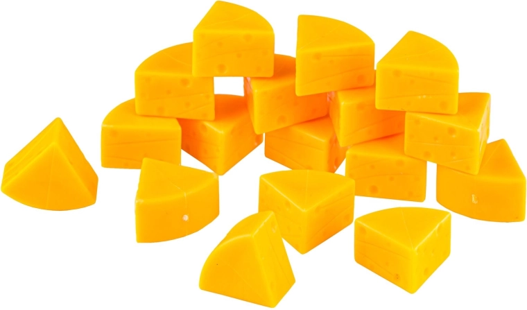 Cheese pieces for collecting and winning