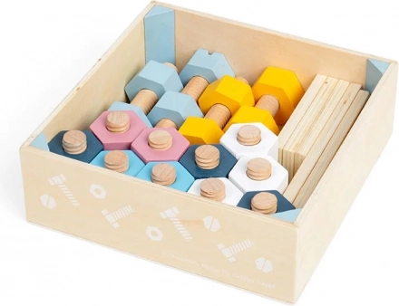 Bigjigs drvena kutija s maticama i vijcima