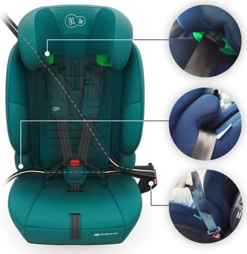 Easier installation with a 3-point belt and clear guides