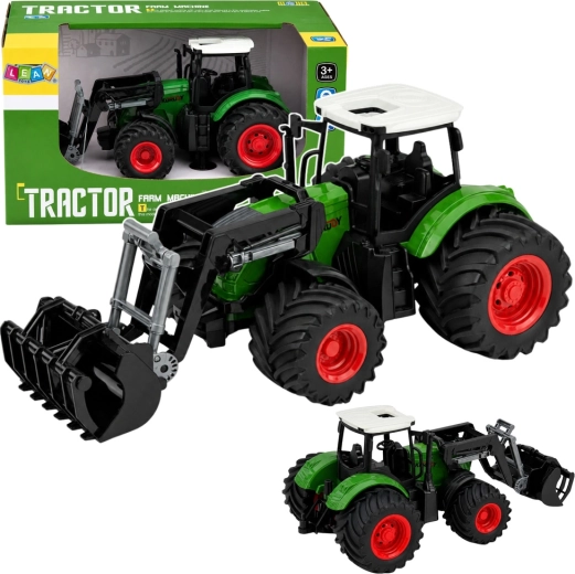 Traktor za farmu s prednjim utovarivačem 1:24, gumeni kotači, zeleni