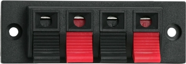 Four-pole recessed speaker terminal