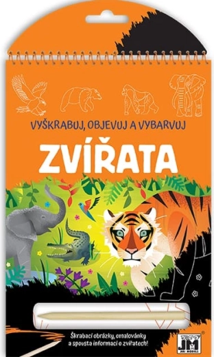 Scratch, Discover, Color: Animals