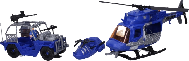 Policijski set za igru s figuricama i helikopterom
