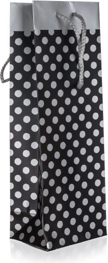 Poklon-vrećica za bocu sa srebrnim točkicama 12 × 35 × 9 cm