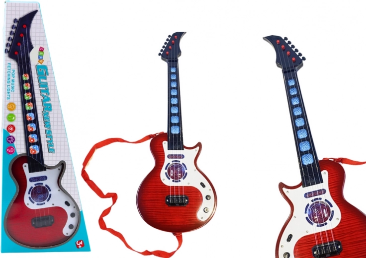 Električna gitara za djecu sa svjetlima i melodijama crvena