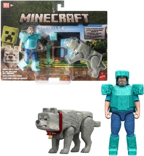Minecraft figurice Steve i vuk – set od 2 kom