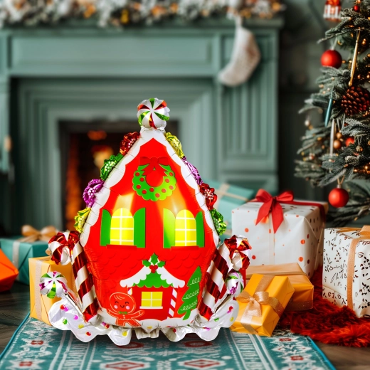 Christmas Gingerbread-Shaped Foil Balloon 67 × 71 cm