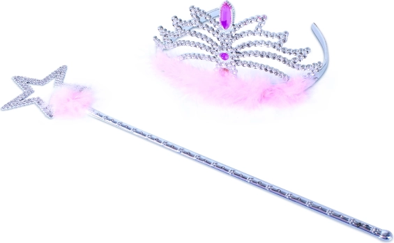 Princezina kruna s čarobnim štapićem Ružičasta