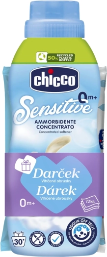Chicco omekšivač Baby Sensitive Slatki puder 750 ml + vlažne maramice 72 kom gratis