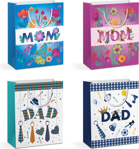 Christmas paper gift bag for a bottle - 1 piece