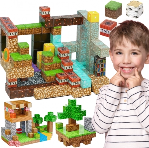 Woopie magnetske građevne kocke – 3D magnetske kocke, edukativni set 63 kom