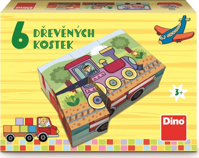 Dino slikovne kocke Vozila, 6 kocki