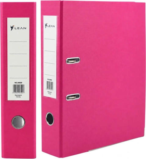 Pink A4 Office Binder with Lever Mechanism, 80 mm