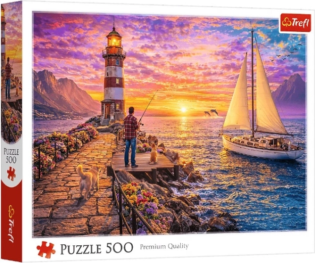 Puzzle 500 dijelova svjetionik pri zalasku sunca